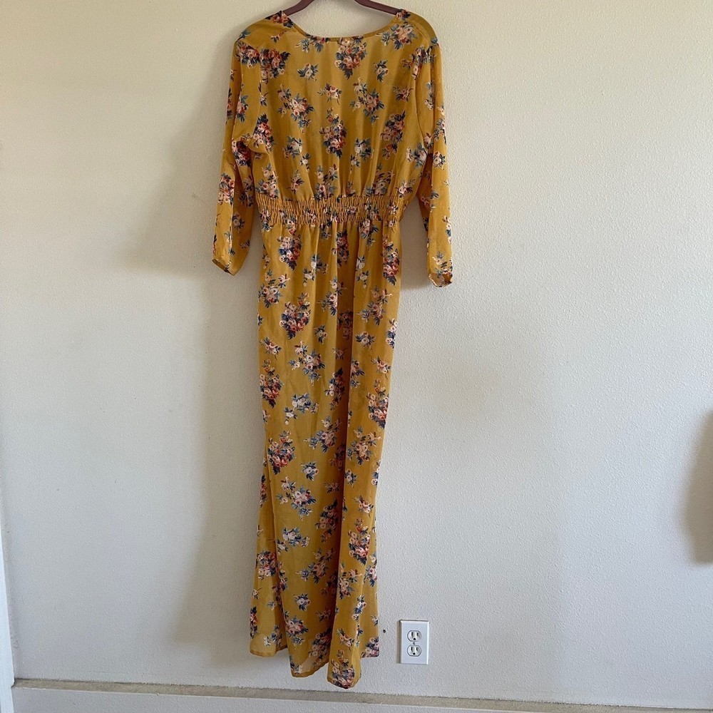 Live 4 truth Boho maxi cover up yellow floral size medium - Picture 6 of 8